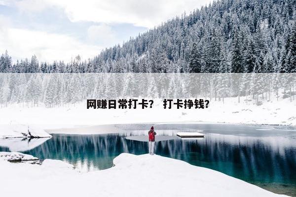 网赚日常打卡？ 打卡挣钱？
