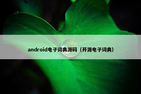 android电子词典源码（开源电子词典）