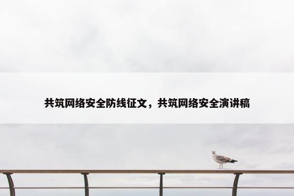 共筑网络安全防线征文，共筑网络安全演讲稿