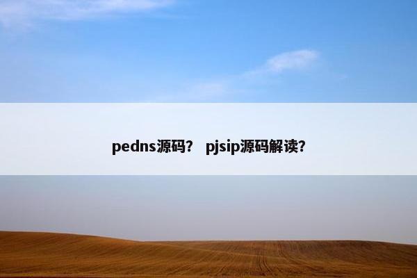 pedns源码？ pjsip源码解读？