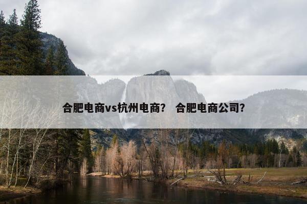 合肥电商vs杭州电商？ 合肥电商公司？
