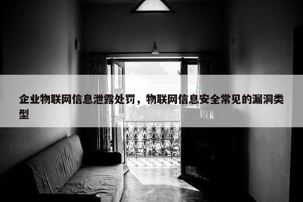 企业物联网信息泄露处罚，物联网信息安全常见的漏洞类型