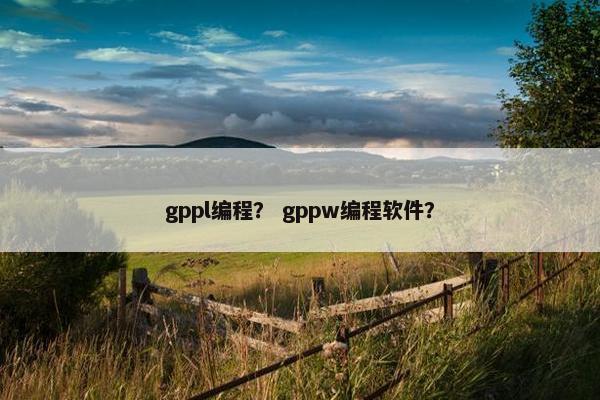 gppl编程？ gppw编程软件？