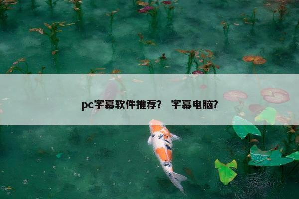 pc字幕软件推荐？ 字幕电脑？