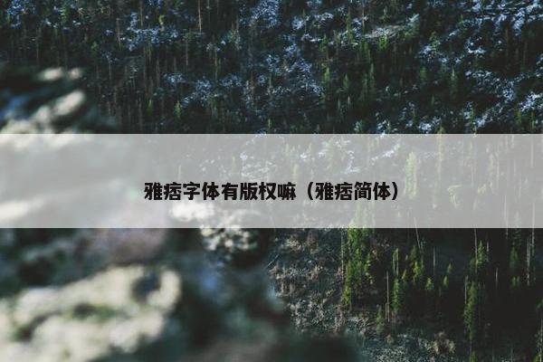 雅痞字体有版权嘛（雅痞简体）