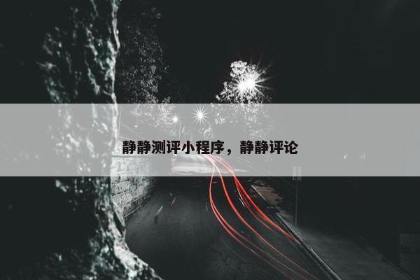 静静测评小程序，静静评论
