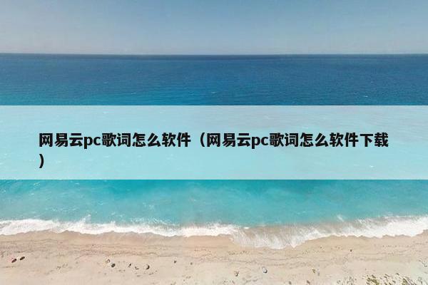 网易云pc歌词怎么软件（网易云pc歌词怎么软件下载）