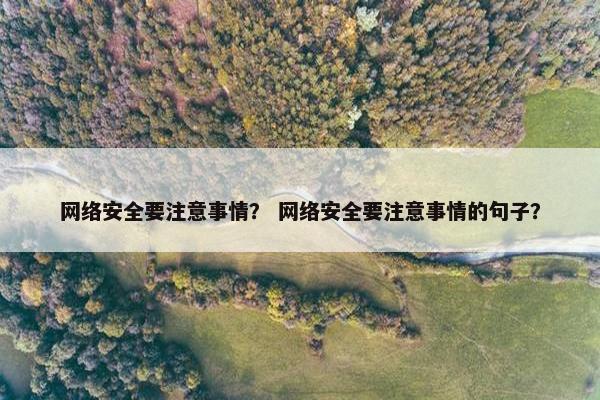 网络安全要注意事情？ 网络安全要注意事情的句子？
