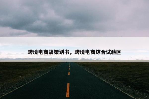 跨境电商装策划书，跨境电商综合试验区