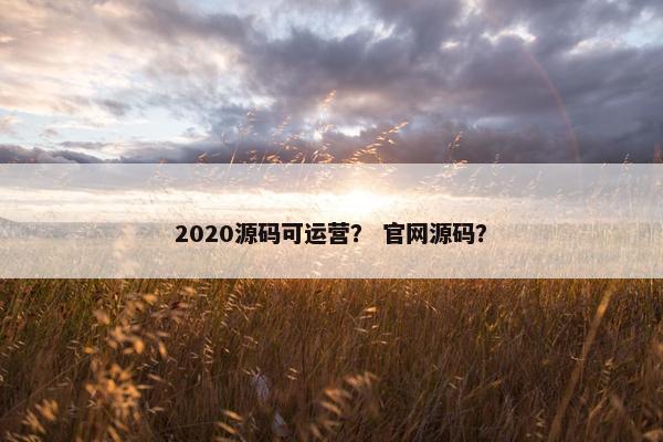 2020源码可运营？ 官网源码？