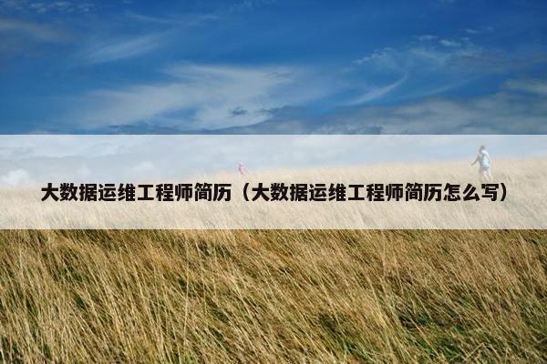 大数据运维工程师简历（大数据运维工程师简历怎么写）
