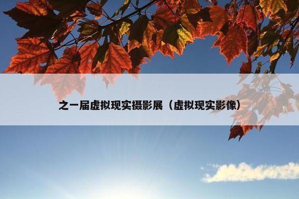 之一届虚拟现实摄影展（虚拟现实影像）