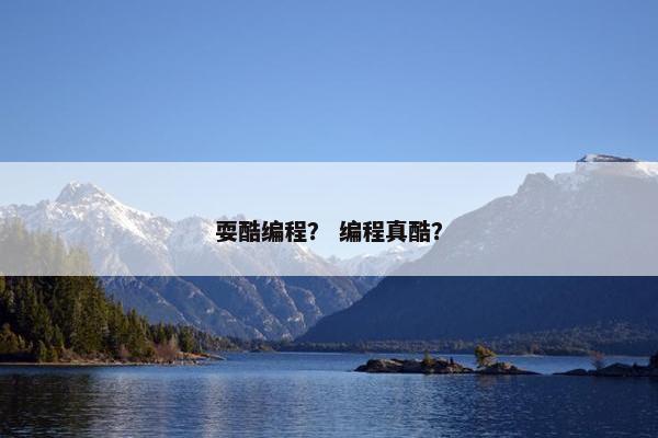 耍酷编程？ 编程真酷？