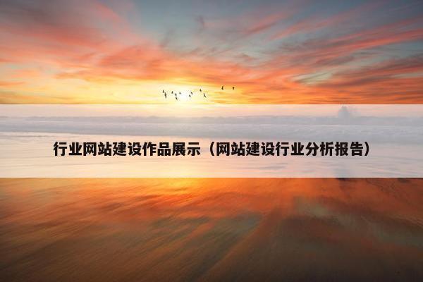 行业网站建设作品展示（网站建设行业分析报告）