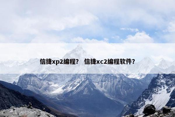 信捷xp2编程？ 信捷xc2编程软件？