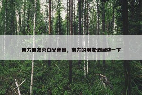 南方朋友旁白配音谁，南方的朋友请回避一下