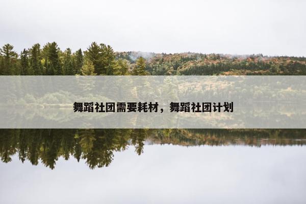 舞蹈社团需要耗材，舞蹈社团计划