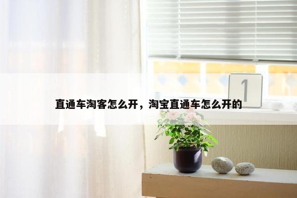 直通车淘客怎么开，淘宝直通车怎么开的