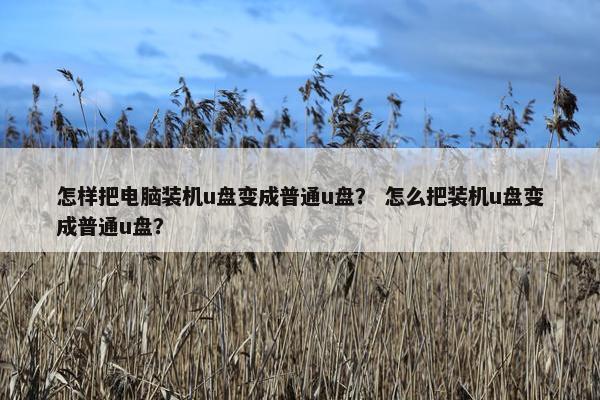 怎样把电脑装机u盘变成普通u盘？ 怎么把装机u盘变成普通u盘？