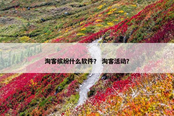 淘客缤纷什么软件？ 淘客活动？