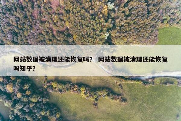 网站数据被清理还能恢复吗？ 网站数据被清理还能恢复吗知乎？