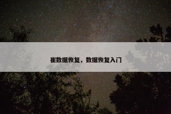 崔数据恢复，数据恢复入门