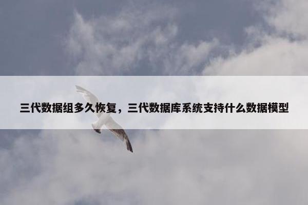 三代数据组多久恢复，三代数据库系统支持什么数据模型