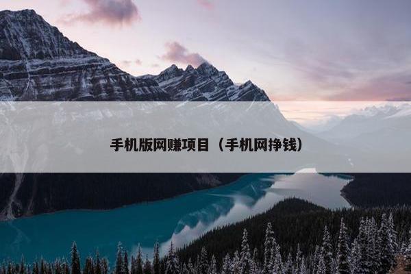 手机版网赚项目（手机网挣钱）