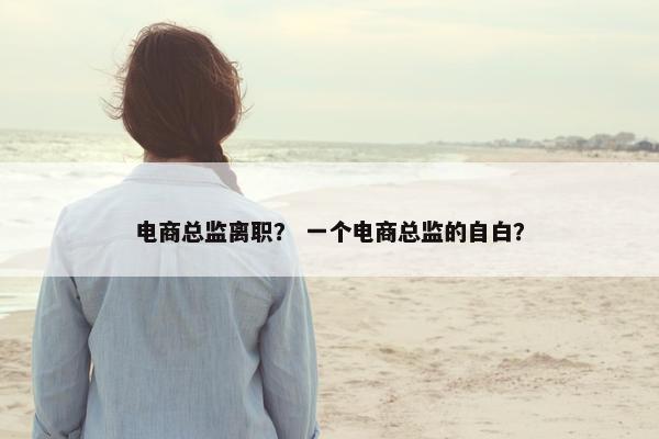 电商总监离职？ 一个电商总监的自白？