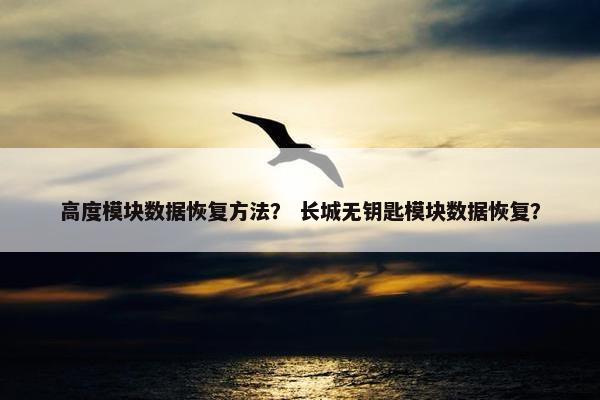 高度模块数据恢复方法？ 长城无钥匙模块数据恢复？