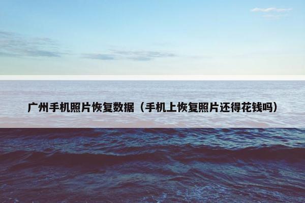 广州手机照片恢复数据（手机上恢复照片还得花钱吗）