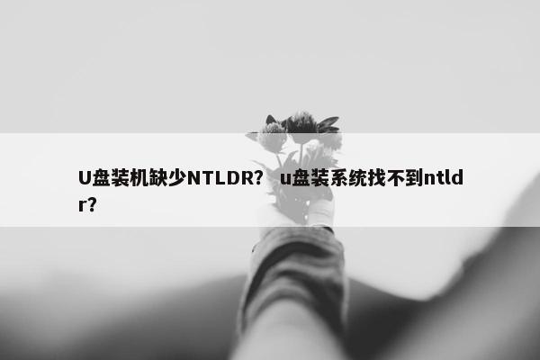 U盘装机缺少NTLDR？ u盘装系统找不到ntldr？