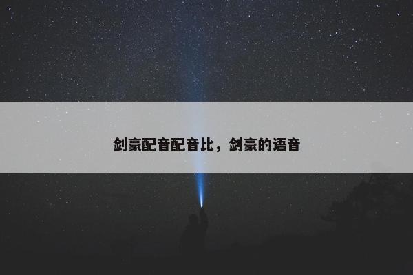 剑豪配音配音比，剑豪的语音