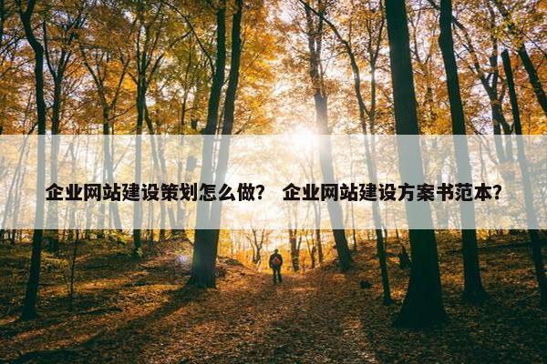企业网站建设策划怎么做？ 企业网站建设方案书范本？