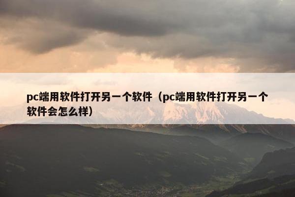 pc端用软件打开另一个软件（pc端用软件打开另一个软件会怎么样）