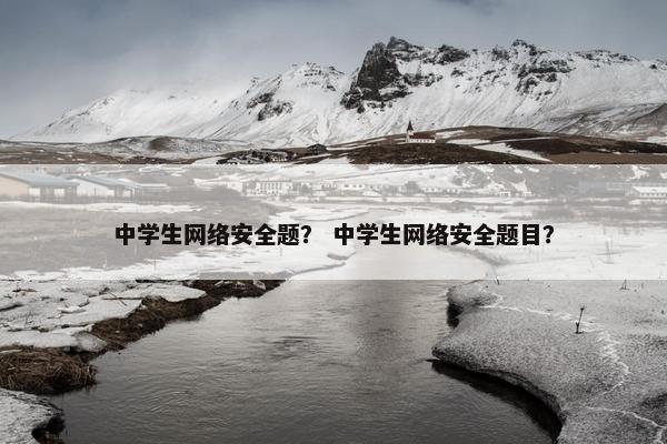中学生网络安全题？ 中学生网络安全题目？