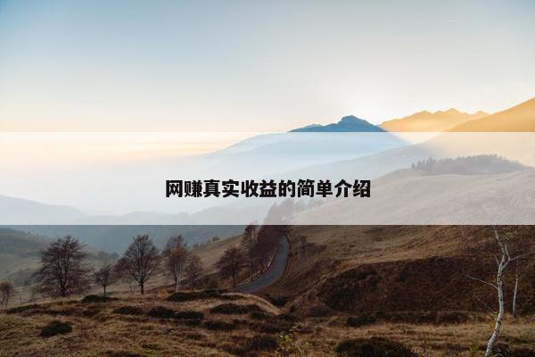 网赚真实收益的简单介绍