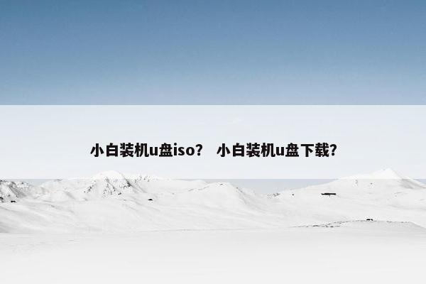 小白装机u盘iso？ 小白装机u盘下载？