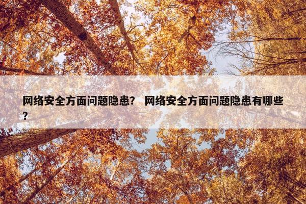 网络安全方面问题隐患？ 网络安全方面问题隐患有哪些？