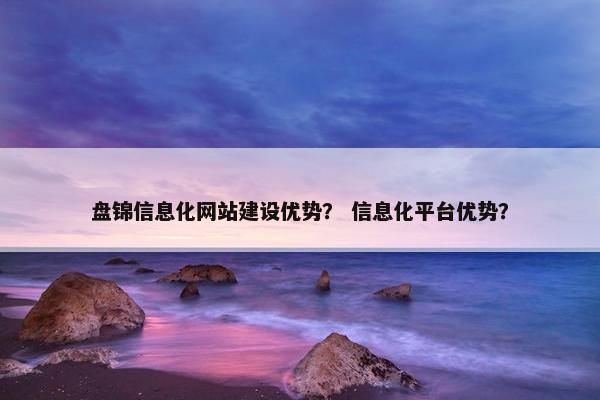 盘锦信息化网站建设优势？ 信息化平台优势？