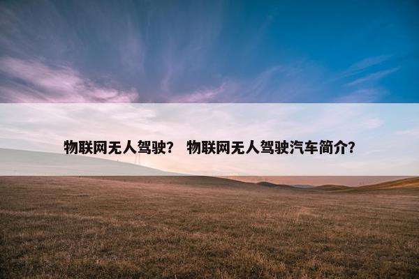 物联网无人驾驶？ 物联网无人驾驶汽车简介？