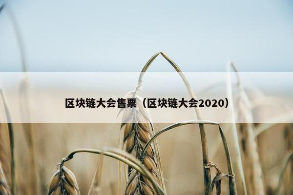 区块链大会售票（区块链大会2020）