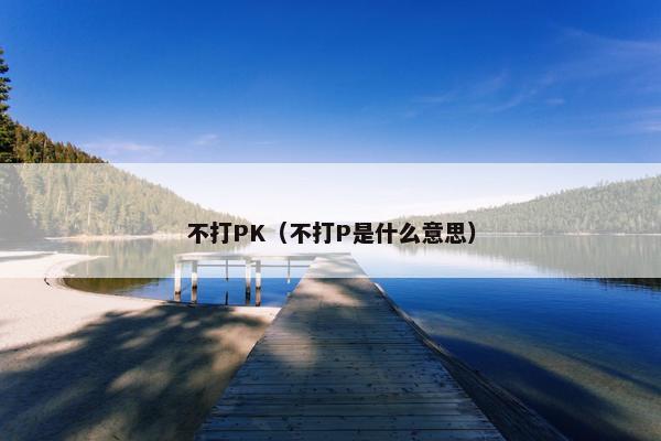 不打PK（不打P是什么意思）