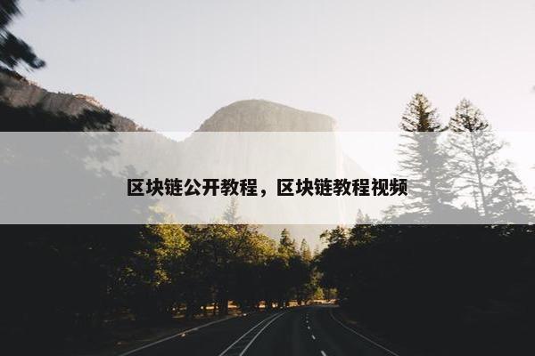 区块链公开教程，区块链教程视频