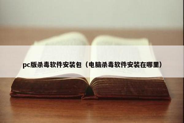 pc版杀毒软件安装包（电脑杀毒软件安装在哪里）