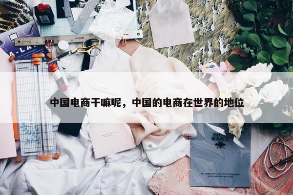 中国电商干嘛呢，中国的电商在世界的地位
