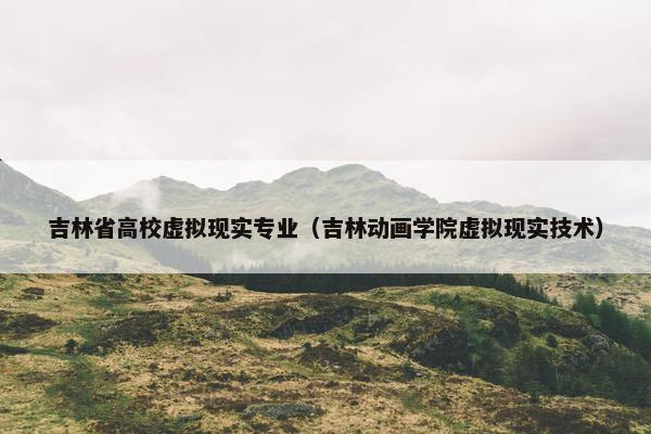 吉林省高校虚拟现实专业（吉林动画学院虚拟现实技术）