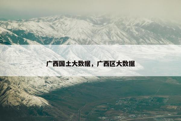 广西国土大数据，广西区大数据