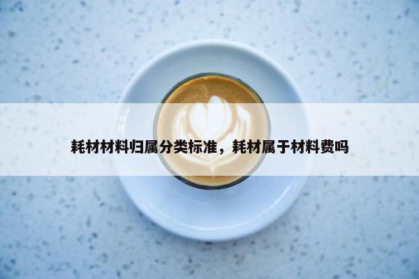 耗材材料归属分类标准，耗材属于材料费吗
