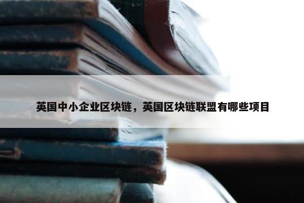 英国中小企业区块链，英国区块链联盟有哪些项目